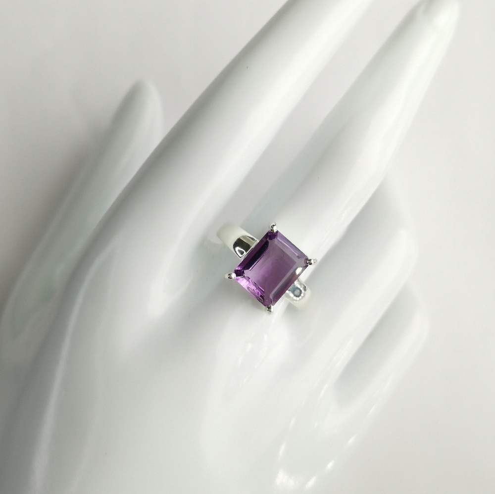 Amethyst ring in Sterling Silver Size 9 🆕 - Picture 10 of 11